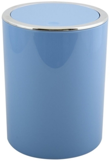 MSV Bad Serie "ASPEN" Design Kosmetikeimer Bad Treteimer Schwingdeckeleimer Abfallbehälter mit Schwingdeckel 6 Liter (ØxH): ca. 18,5x26 cm Pastell Blau