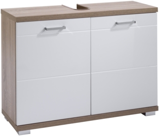 byLiving 'Nebraska' Waschbeckenunterschrank, Holz, Sonoma Eiche, 59 x 31,5 x 80 cm