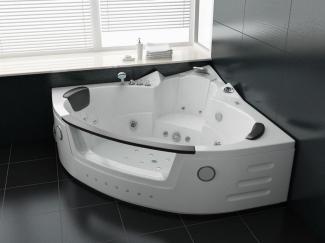 PureHaven Whirlpool 172x172 cm Wasserfall Heizung Lichttherapie Soundsystem Reinigungsprogramm Bluetooth-Soundsystem