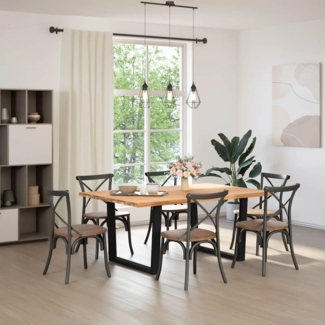 vidaXL Esstisch mit Baumkanten 180 x 120 x 74 cm Massivholz Eiche 3304957