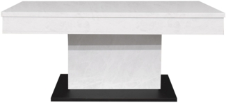 Couchtisch Höhenverstellbar Else 1 110x59x60 Holz Keramikoptik Weiß