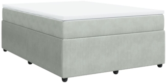 vidaXL Boxspringbett mit Matratze Hellgrau 140x200 cm Samt 3285644