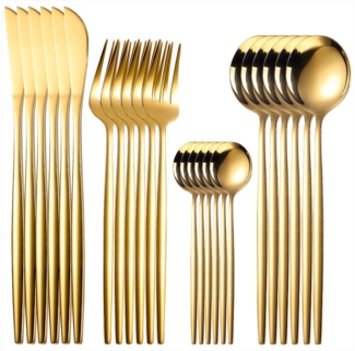 KingLux Besteck-Set 48teilig Essbesteck Set für 12Personen, Messer Gabel Löffel Set (48-tlg), 12 Personen, Edelstahl