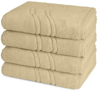 Ross Cashmere feeling 4 tlg. Frottier-Set - 4 X Handtuch (50 X 100cm) - 520 g/m2 - Cappuccino