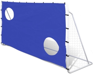 vidaXL Fußballtor mit Torwand, Stahl weiß, 240 x 92 x 150 cm
