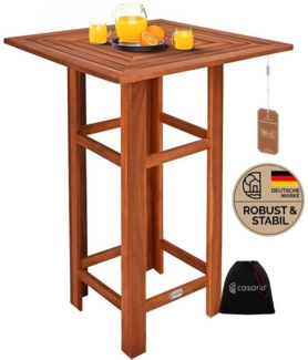 Casaria Stehtisch Akazie (1-St), Holz 110cm Hoch 75x75 cm Eckig Indoor Outdoor Bistrotisch Biertisch