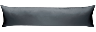 Mako Satin Seitenschläferkissen Bezug uni / einfarbig anthrazit 40x200 cm