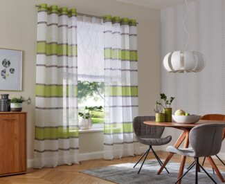 my home Raffrollo Jay, mit Schlaufen, Transparent, Voile, Polyester