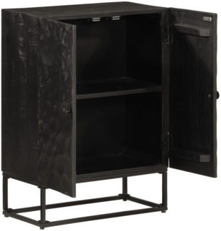 vidaXL Sideboard Schwarz 55x30x76 cm Massivholz Mango und Eisen 372005