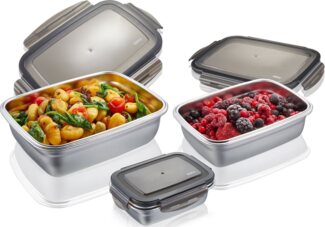 Gefu Preppo 3 Stück Edelstahl-Lunchboxen