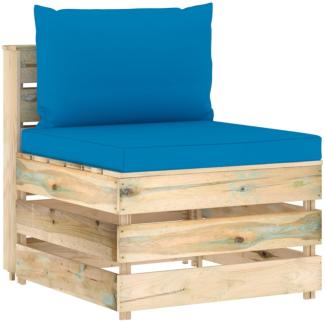 vidaXL Modulares Mittelsofa mit Kissen Grün Imprägniertes Holz 3074511