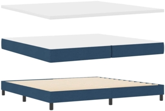 vidaXL Boxspringbett mit Matratze mit Matratze Blau 200 x 200 cm Stoff 3340114