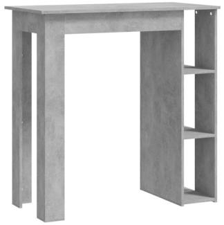 vidaXL Bartisch mit Regal Betongrau 102x50x103,5 cm Holzwerkstoff 809462