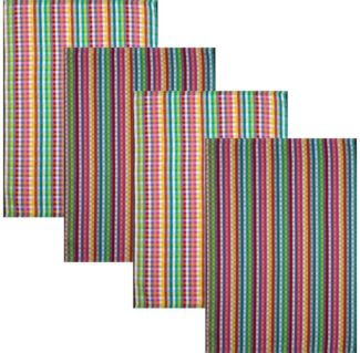 Kracht Geschirrtuch Küchenhandtuch 4er-Pack, Baumwolle Streifen