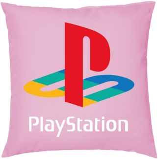 Blondie & Brownie Dekokissen Playstation Spiele Gaming Konsole Super Retro Vintage, Kissen mit Füllung