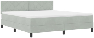 vidaXL Boxspringbett mit Matratze Hellgrau 180 x 200 cm Samt 3342734