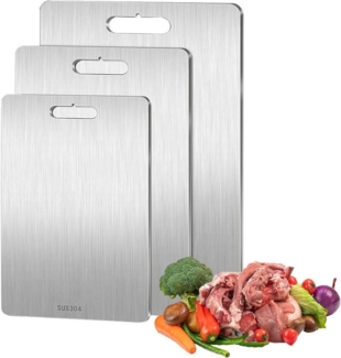 Auledio Schneidebrett 3pcs Edelstahl Schneidebrett Schneidebretter für Küche, (3-St)