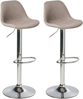 Set mit 2 Barhockern KAHLA Stoff drehbar Taupe