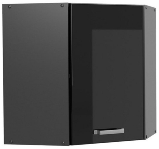 Vicco Eckhängeschrank R-Line, Schwarz Hochglanz/Anthrazit, 57 cm