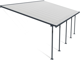 Canopia by Palram Terrassenüberdachung Alu Feria 4X7.87 Polycarbonat Hohlkammerplatten Pergola 787x385 cm Grau zur Überdachung ihrer Terrasse