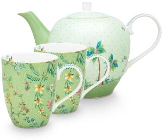 PIP STUDIO Jolie Flowers Green Teeset groß Set3