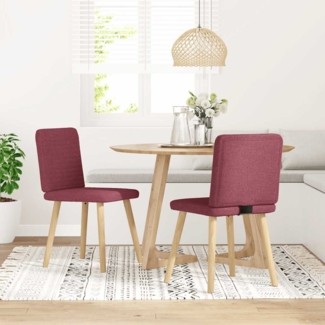 vidaXL Esszimmerstühle 2 Stk. Weinrot Stoff 4101147
