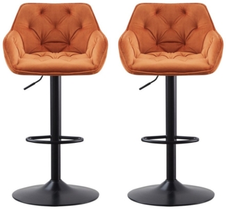 JYMTOM Barhocker höhenverstellbarer, drehbarer Bistrohocker mit Rückenlehne (2 St), mit Samtmaterial, 360° drehbar, komfortabel