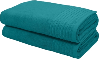 my home Saunatuch Sanremo Premium, Premium Handtücher, 600 gr/m², 80x200cm, Frottier (Set, 2-St), Bordüre, einfarbig, flauschig, weich, dicke Qualität, 5 Jahre Garantie