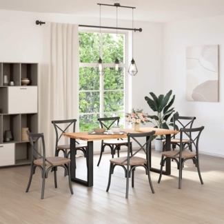 vidaXL Esstischbeine U-Form 2 Stk. Schwarz 60x(72-73) cm Stahl 4013180