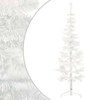 vidaXL Künstlicher Halb-Weihnachtsbaum mit Ständer Schlank Weiß 120 cm 344564