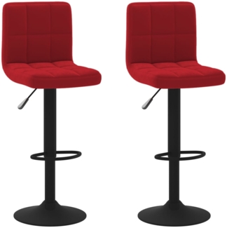 vidaXL Barhocker 2 Stk. Weinrot Samt 334311