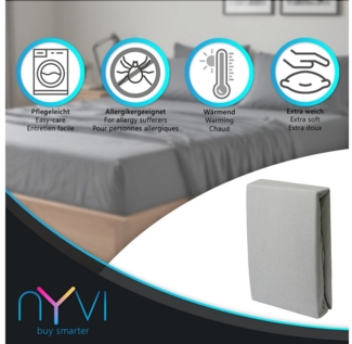 NYVI Spannbettlaken Spannbettlaken DreamScience Frottee für Matratzen bis 22 cm Höhe, Frottee, Gummizug: rundum, (1 Stück), Warm und Kuschelig, hohe Feuchtigkeitsaufnahme, schnell trocknend