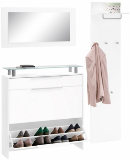 borchardt Möbel Garderoben-Set Oliva, (3-tlg), mit hängendem Schuhschrank, Paneel und Spiegel