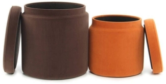 Hocker Zora 225 2-er Set Braun / Orange