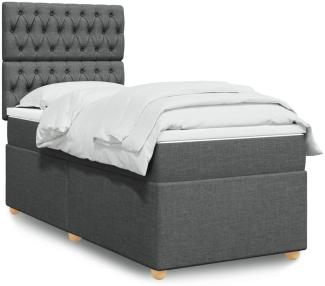 vidaXL Boxspringbett mit Matratze Dunkelgrau 100x200 cm Stoff 3293499