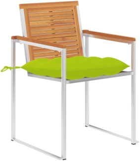 vidaXL Gartenstühle mit Kissen 2 Stk. Massivholz Akazie und Stahl 3061514