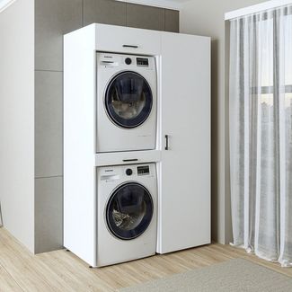 Roomart Waschmaschinenumbauschrank Waschmaschinenschrank, Trockner auf Waschmaschine • 127 cm breit