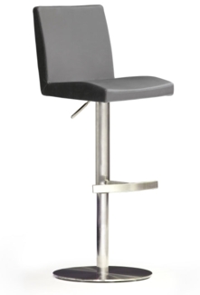 Barstuhl 'Lopes II' - Kunstleder Grau - Edelstahl