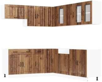 vidaXL 11-tlg. Küchenschrank-Set Lucca Altholz-Optik Holzwerkstoff 3314929