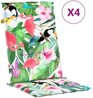 vidaXL Hochlehner-Auflagen 4 Stk. Mehrfarbig Stoff 361260