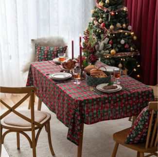 BTTO Tischdecke Weihnachten Tischdecke,Weihnachtstischdecken Rechteckige, Waschbare Tischdecke Schmutzabweisend für Weihnachten