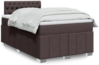 vidaXL Boxspringbett mit Matratze Dunkelbraun 120x200 cm Stoff 3289345