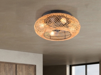 LED Boho Deckenleuchte mit Ventilator und Fernbedienung, Ø 50cm