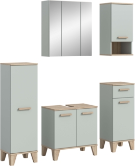 Badkombination (B/H/T: 158x190x34 cm) in hellgrün