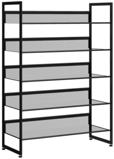 MC Star Schuhregal Schuhablage Schuhständer hoch schmal, 5 Regale, 72 cm x 30 cm x 102 cm, Schwarz