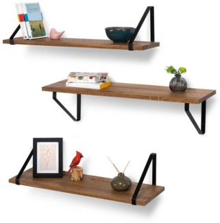 Rikmani Wandregal RAY Schweberegal Eiche schwarz, Holzregal, Wandboard, Bücherregal