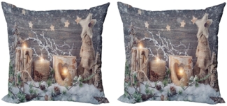 Abakuhaus Kissenbezüge Modern Accent Doppelseitiger Digitaldruck, (2 Stück), Weihnachten Candle Winterurlaub
