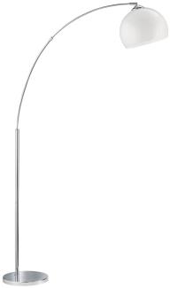 LED Bogenlampe, Metall silber, Lampenschirm weiß, Höhe 180cm