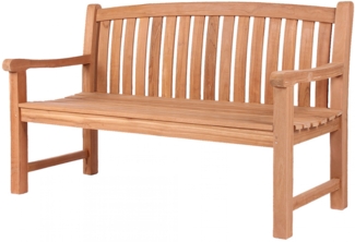 deVries Gartenbank "WOODIE" aus Teakholz ergonomische Sitz- und Rückenfläche, Größe 150 x 57 x 94 cm