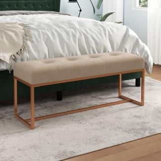 vidaXL Sitzbank Beige 110x36x45 cm Samt 350604